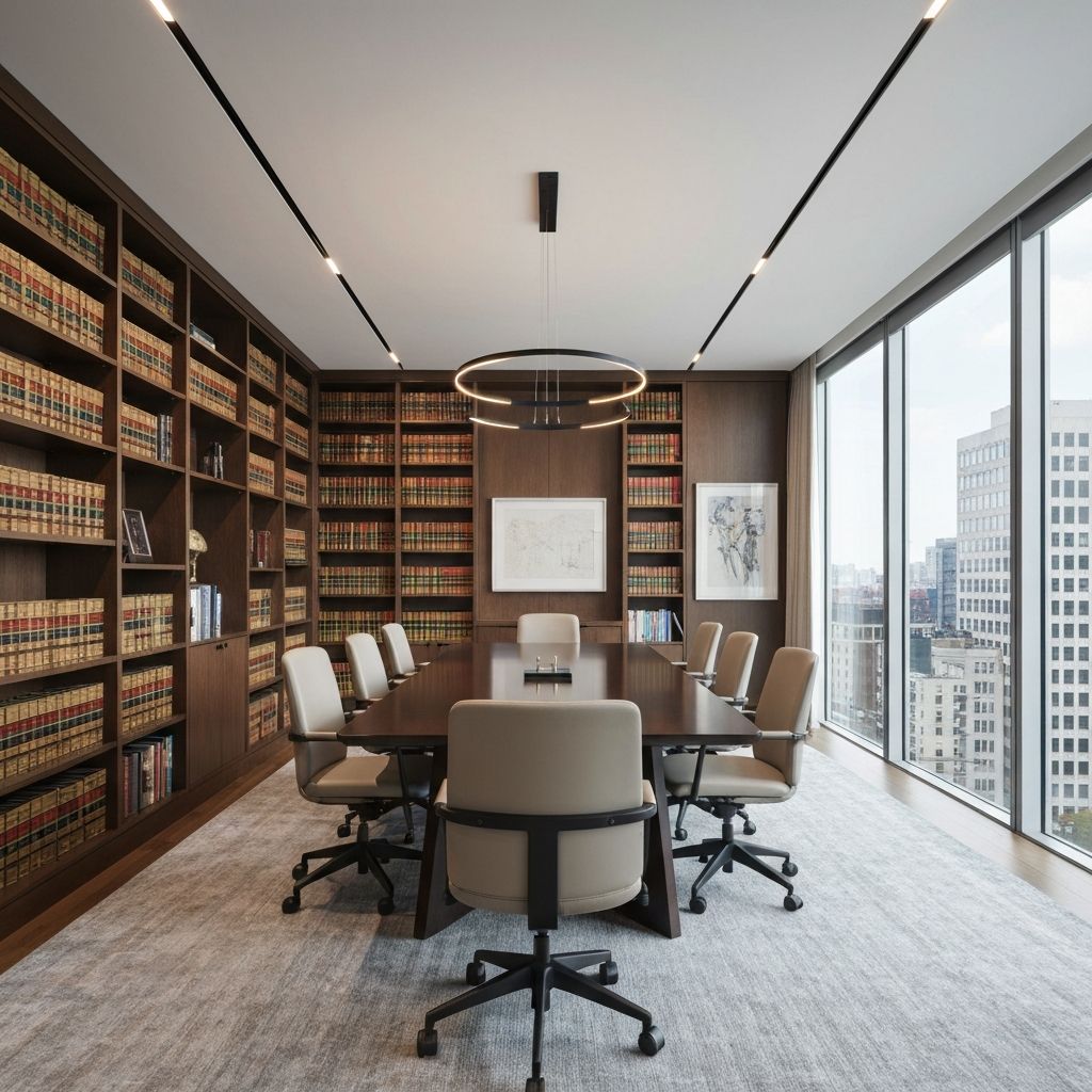 Modern personal injury law firm office interior showcasing professional environment
